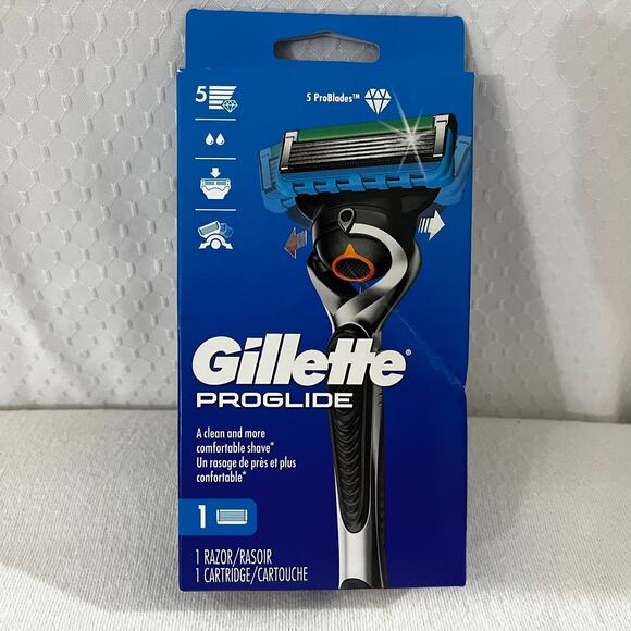 Gillette ProGlide 5 ProBlades Razor Handle + 1 Cartridge Clean/Comfortable Shave - Picture 1 of 2